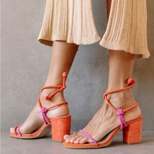 Alohas Grace Sandal Magenta Orange Womens Size 38 (7-7.5)